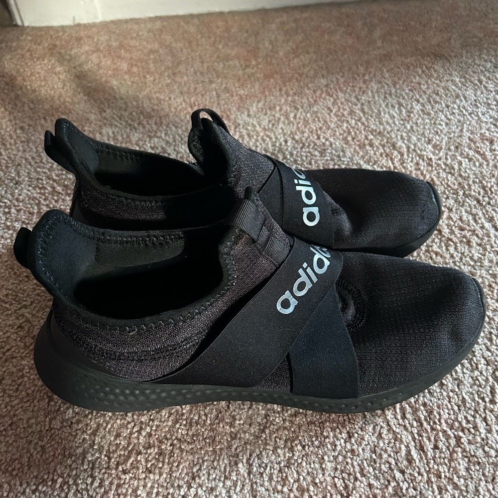 Adidas Black Slip-On Athletic Shoes